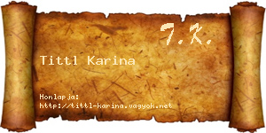 Tittl Karina névjegykártya